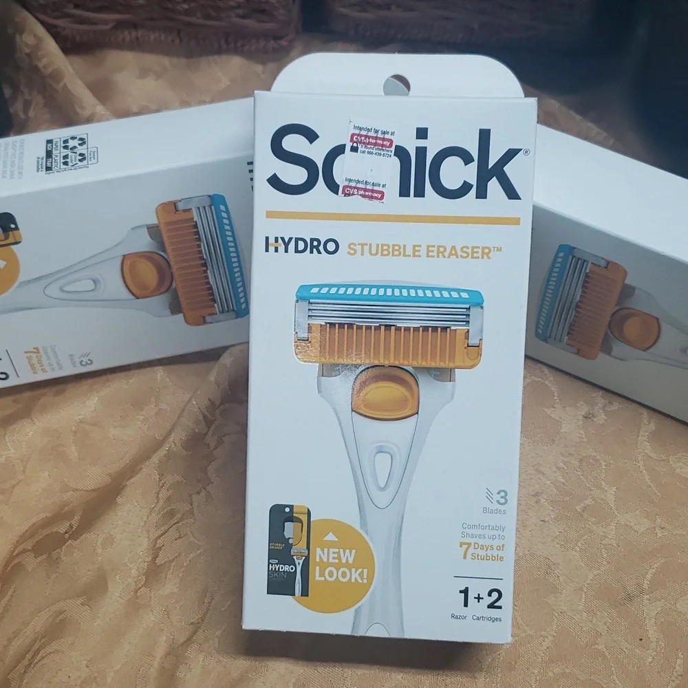 3 brand new Schick Hydro Stubble eraser razors
